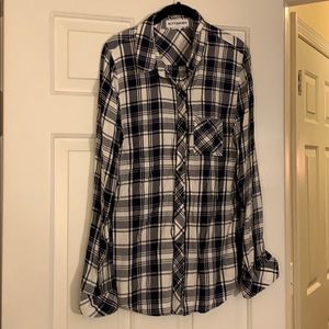 Kittenish navy plaid top